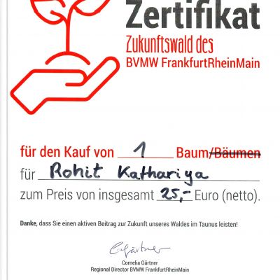 Engagement – Baum gepflanzt - Zukunftswald des BVMW